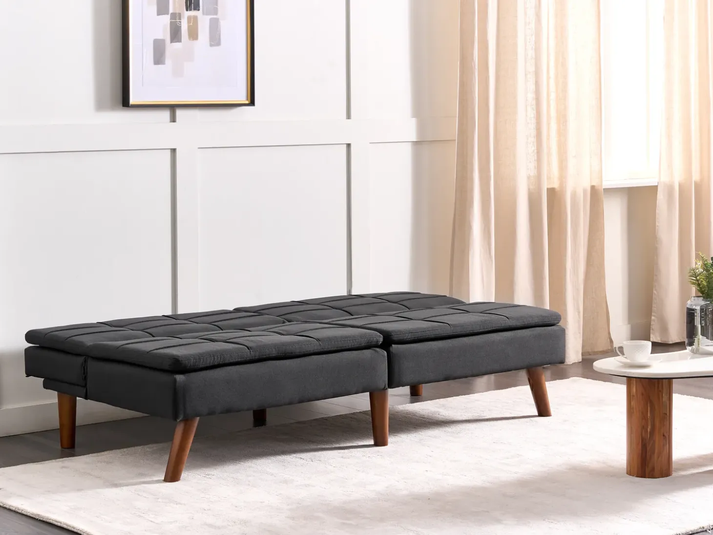 Best Sofa rozkładana dla 3 osób RONNE Czarny Sofy Z Funkcją Spania|Wszystkie Sofy