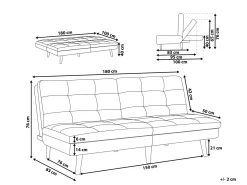 Best Sofa rozkładana dla 3 osób RONNE Czarny Sofy Z Funkcją Spania|Wszystkie Sofy
