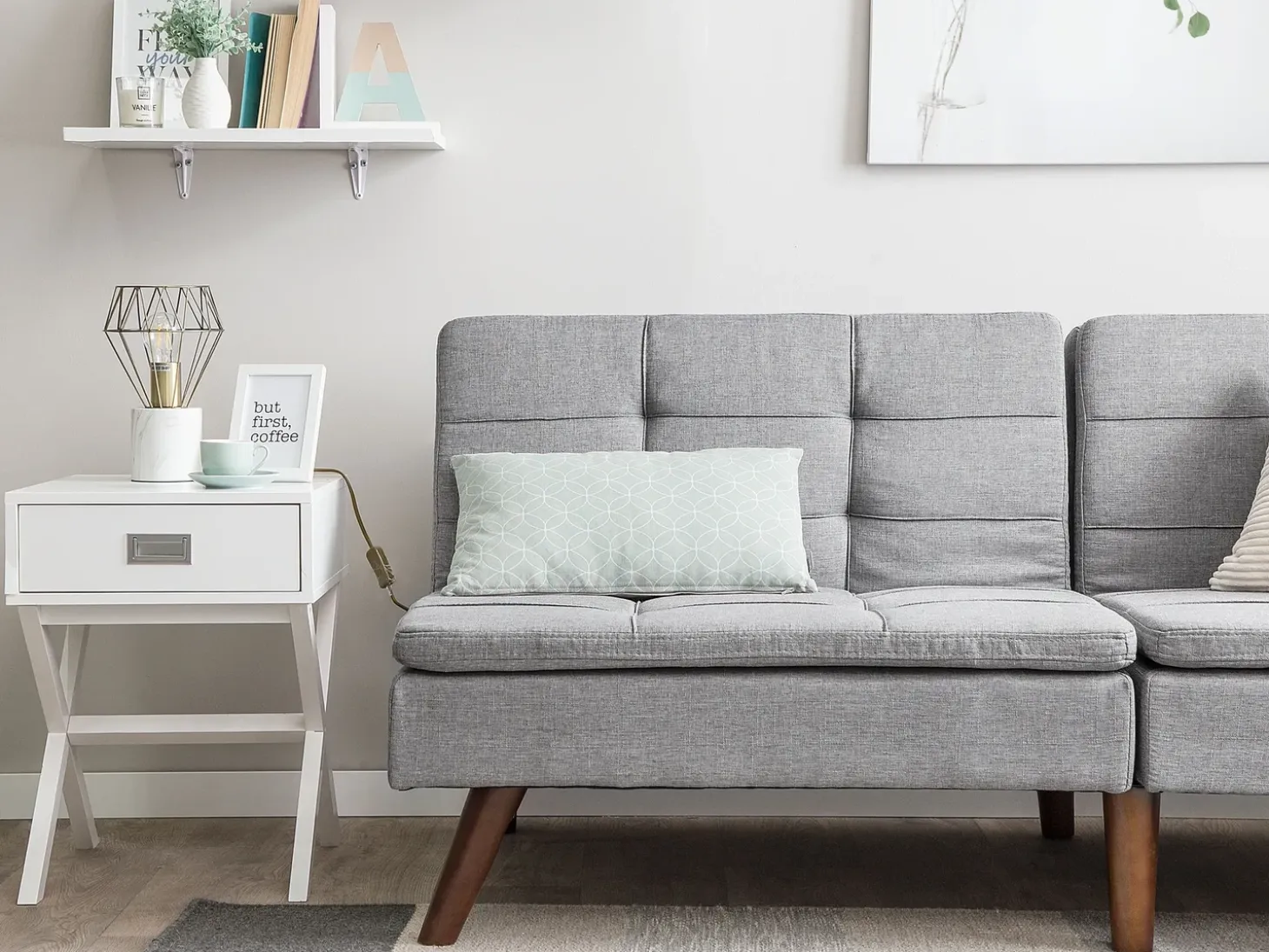 Sofa rozkładana dla 3 osób RONNE Jasnoszary