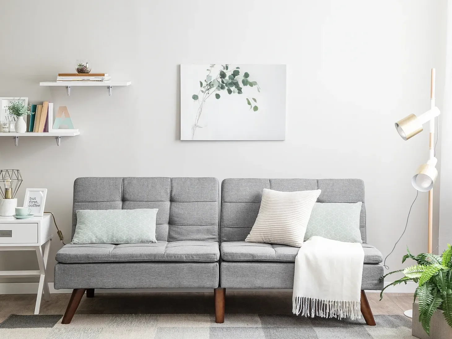 Sofa rozkładana dla 3 osób RONNE Jasnoszary
