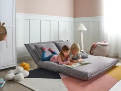 Hot Sofa rozkładana dla 2 osób ROROS Len syntetyczny Ciemno Dzieci Sofy Z Funkcją Spania|Wszystkie Sofy