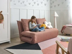 Online Sofa rozkładana dla 2 osób ROROS Len syntetyczny Dzieci Sofy Z Funkcją Spania|Wszystkie Sofy