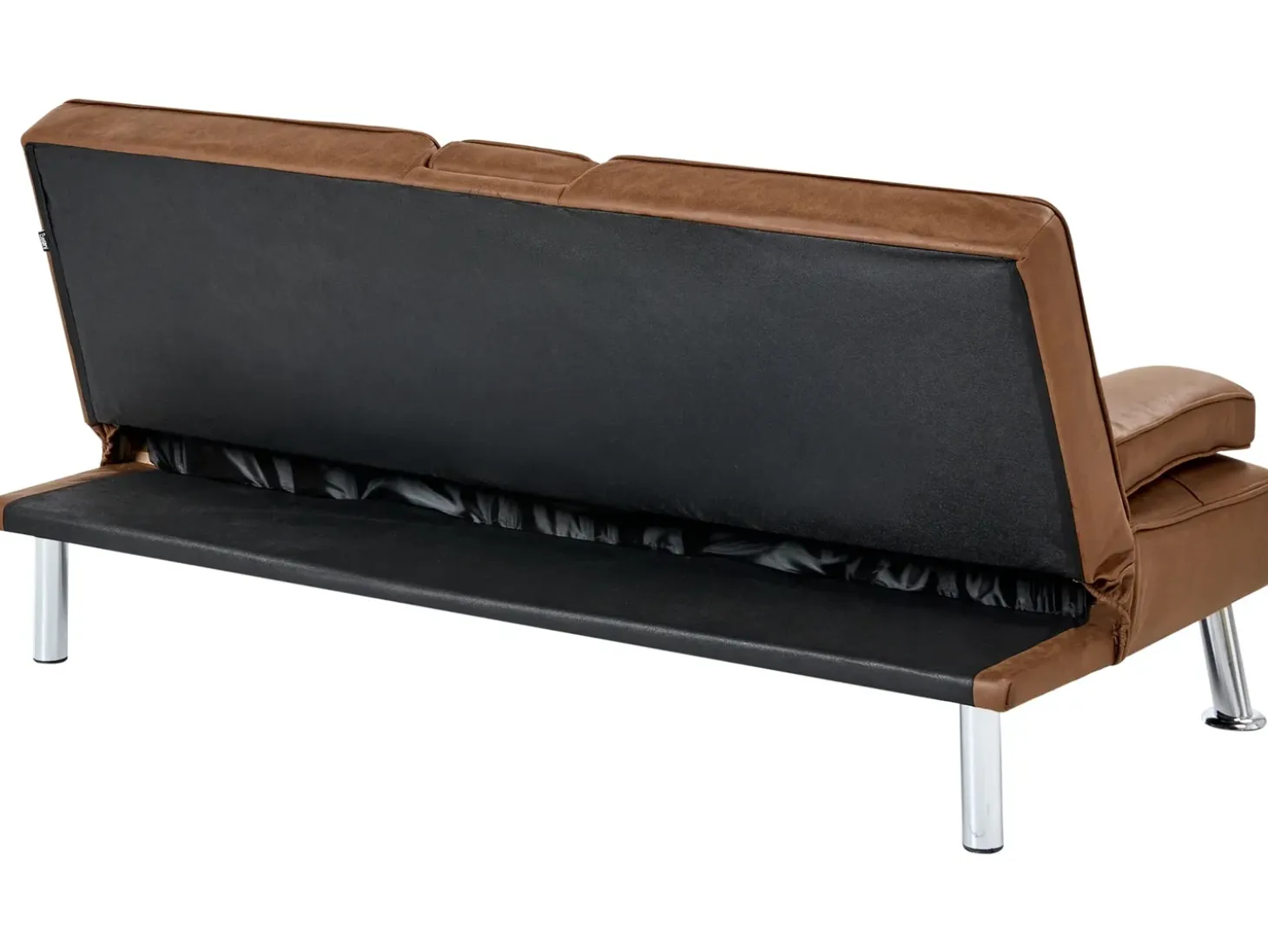 Online Sofa rozkładana dla 3 osób ROXEN Ekoskóra Złoty brąz Sofy Skórzane|Sofy Z Funkcją Spania
