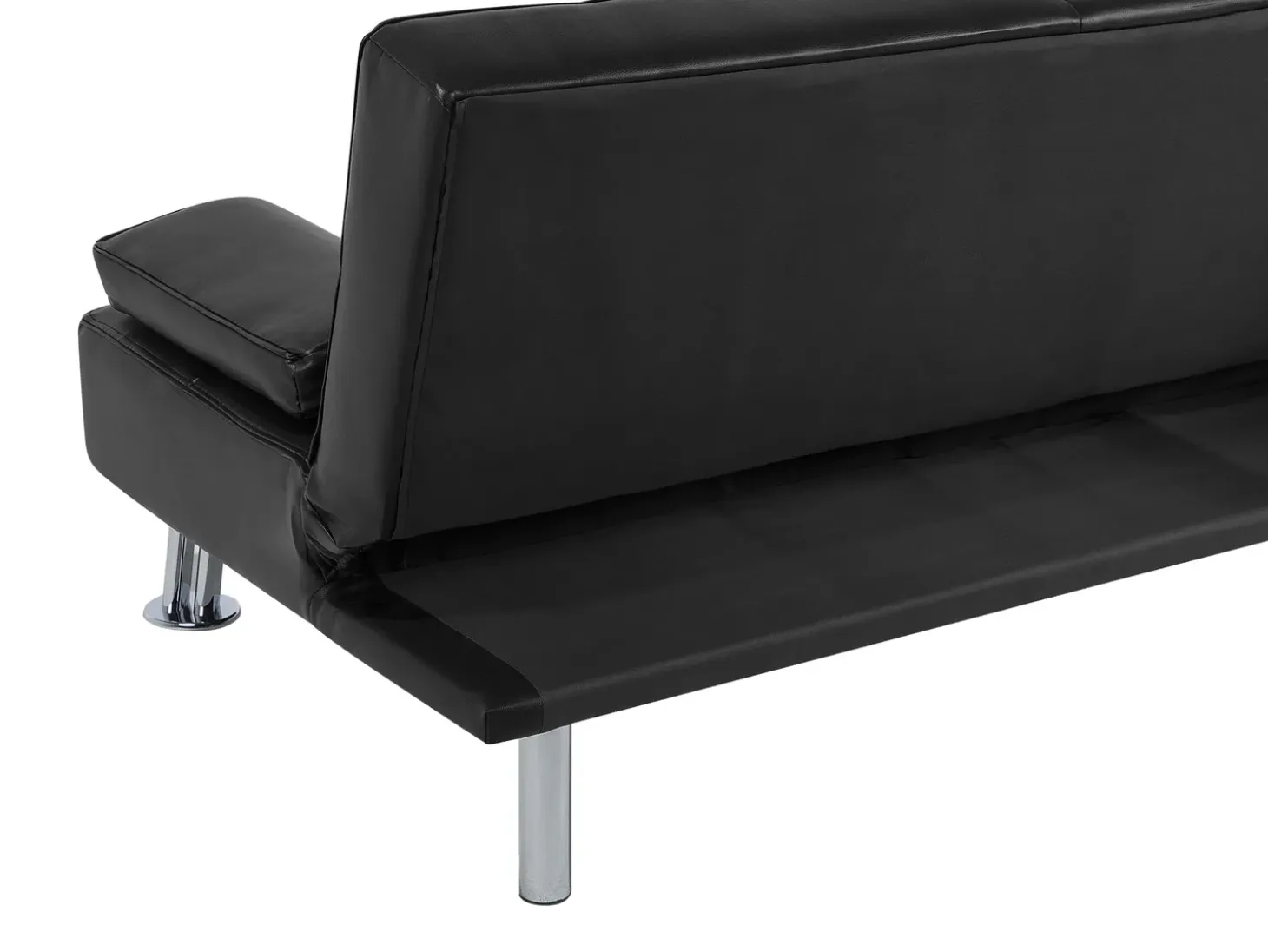 Sofa rozkładana dla 3 osób ROXEN Ekoskóra Czarny