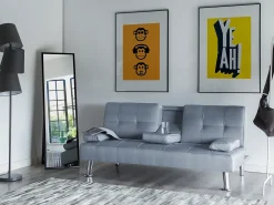 Sofa rozkładana dla 3 osób ROXEN Jasnoszary