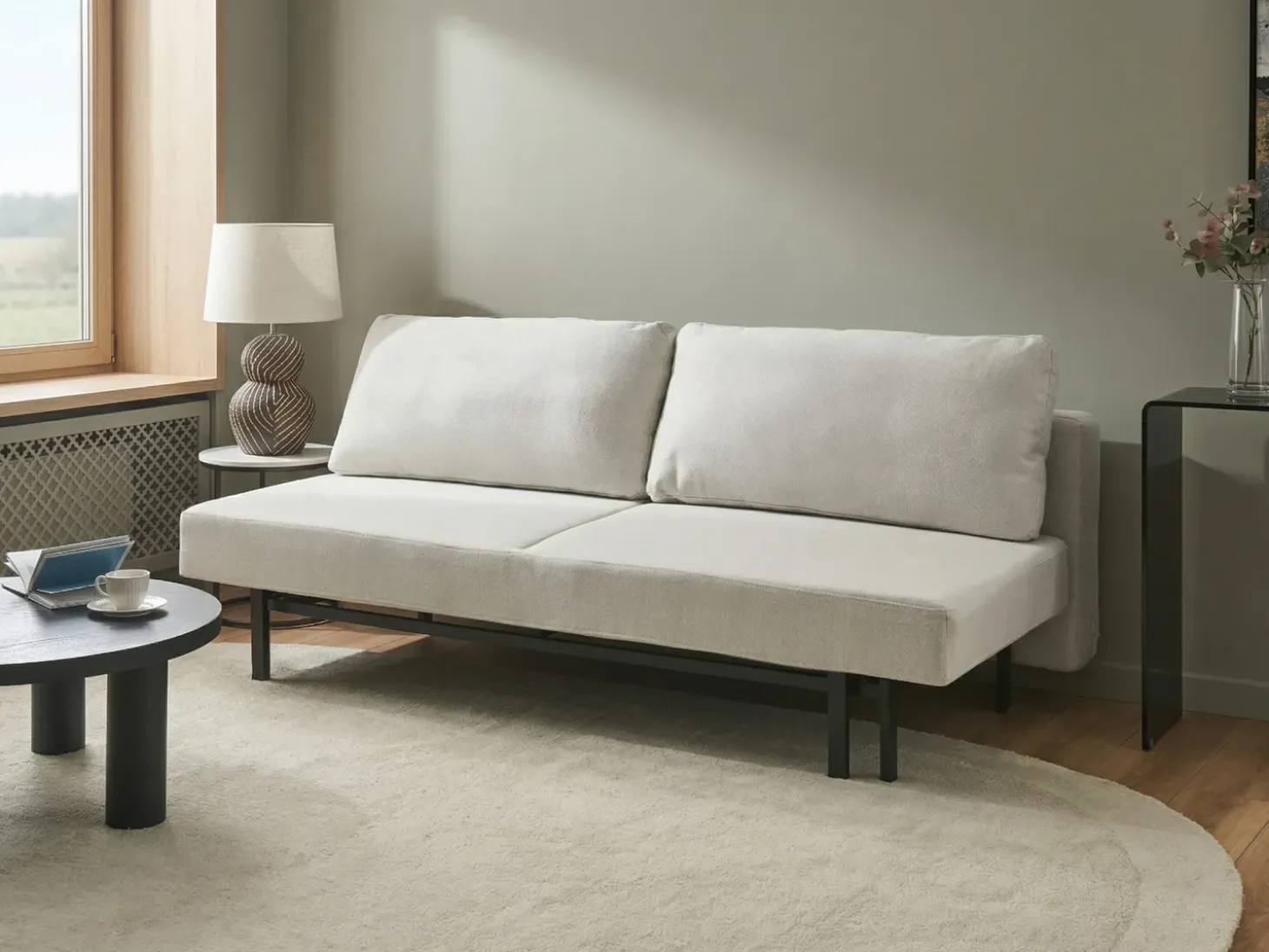 Outlet Sofa rozkładana dla 3 osób ROYKKA Złamana biel Sofy Z Funkcją Spania|Wszystkie Sofy