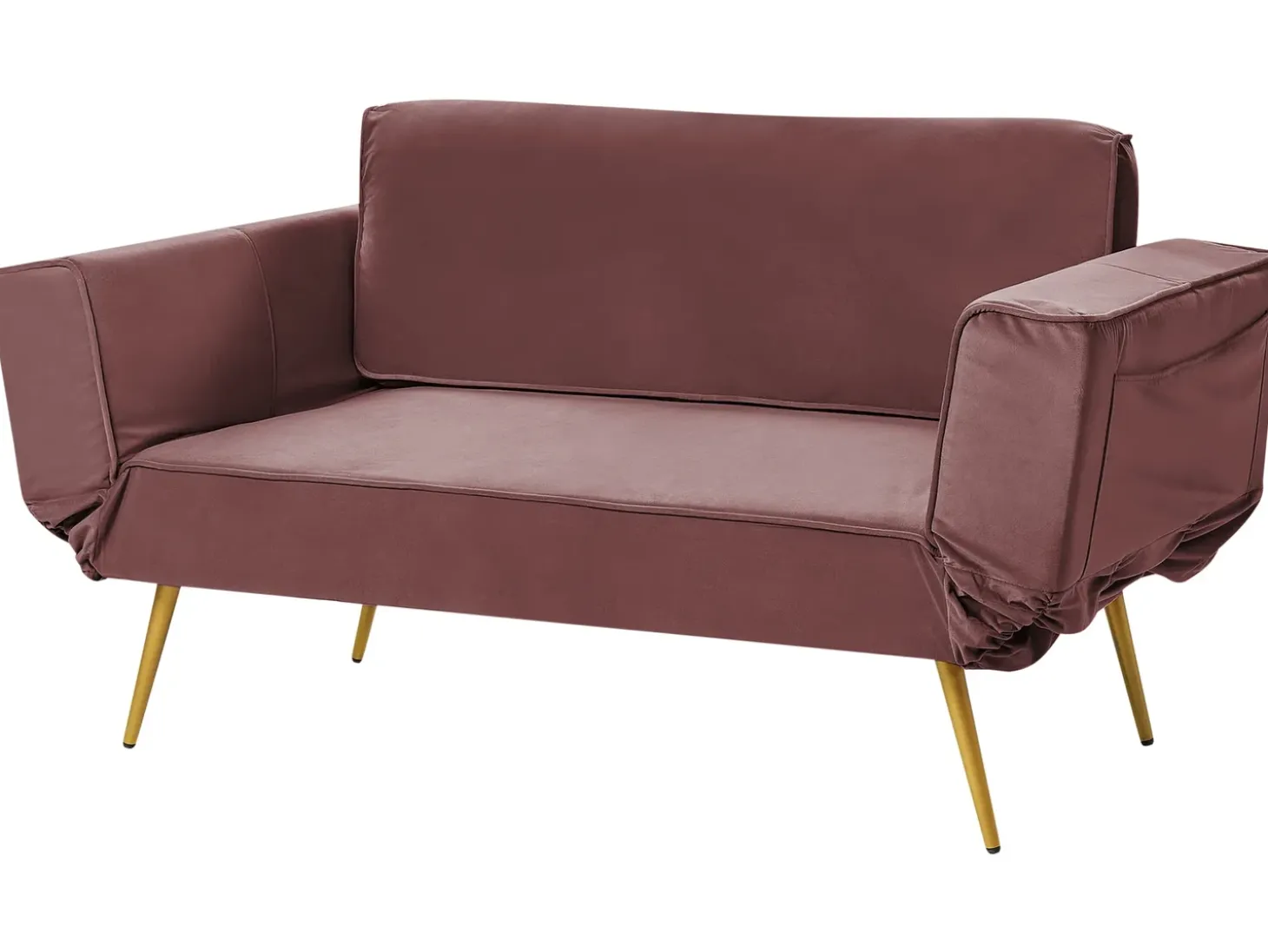 Online Sofa rozkładana dla 2 osób SAARELA Welur Różowy Sofy Z Funkcją Spania|Wszystkie Sofy