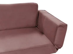 Online Sofa rozkładana dla 2 osób SAARELA Welur Różowy Sofy Z Funkcją Spania|Wszystkie Sofy