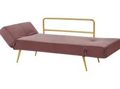 Online Sofa rozkładana dla 2 osób SAARELA Welur Różowy Sofy Z Funkcją Spania|Wszystkie Sofy
