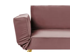 Online Sofa rozkładana dla 2 osób SAARELA Welur Różowy Sofy Z Funkcją Spania|Wszystkie Sofy