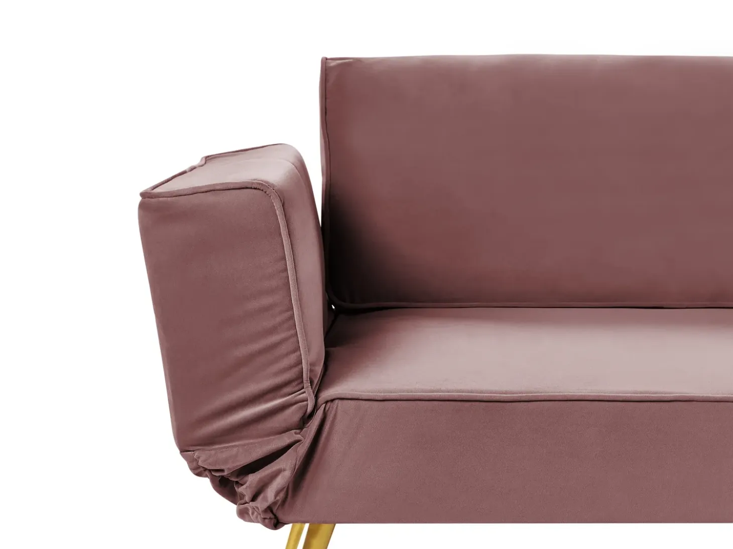 Online Sofa rozkładana dla 2 osób SAARELA Welur Różowy Sofy Z Funkcją Spania|Wszystkie Sofy
