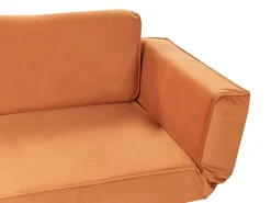 Sofa rozkładana dla 2 osób SAARELA Welur Pomarańczowy Sofy Z Funkcją Spania|Wszystkie Sofy