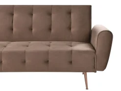 Outlet Sofa rozkładana dla 3 osób SELNES Welur Brązowy Sofy Z Funkcją Spania|Wszystkie Sofy