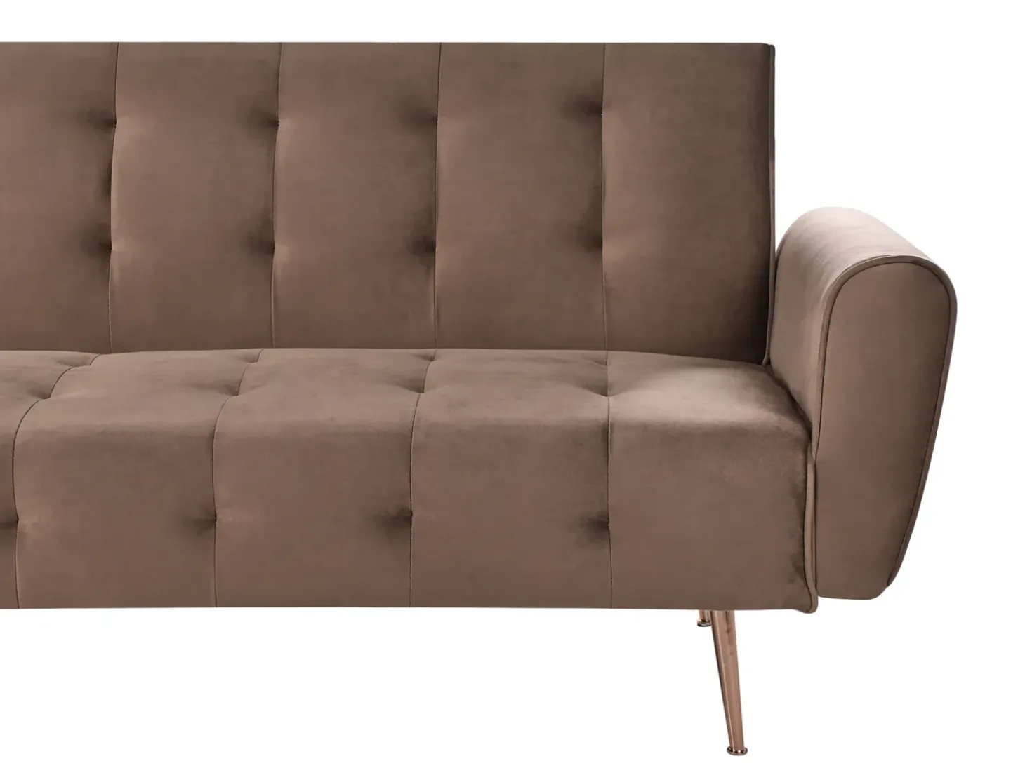 Outlet Sofa rozkładana dla 3 osób SELNES Welur Brązowy Sofy Z Funkcją Spania|Wszystkie Sofy