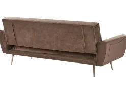 Outlet Sofa rozkładana dla 3 osób SELNES Welur Brązowy Sofy Z Funkcją Spania|Wszystkie Sofy
