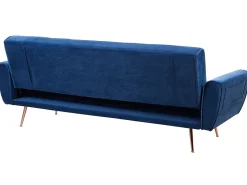 Sofa rozkładana dla 3 osób SELNES Welur Granatowy