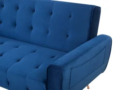 Sofa rozkładana dla 3 osób SELNES Welur Granatowy