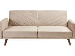 Sale Sofa rozkładana dla 3 osób SENJA Len syntetyczny Jasnobrązowy Sofy Z Funkcją Spania|Wszystkie Sofy