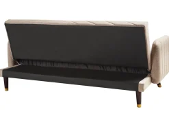 Sale Sofa rozkładana dla 3 osób SENJA Len syntetyczny Jasnobrązowy Sofy Z Funkcją Spania|Wszystkie Sofy
