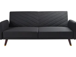 Discount Sofa rozkładana dla 3 osób SENJA Czarny Sofy Z Funkcją Spania|Wszystkie Sofy