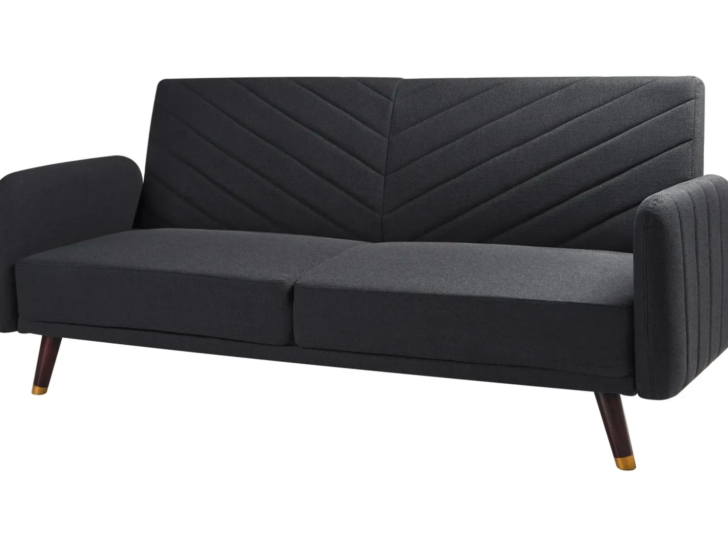 Discount Sofa rozkładana dla 3 osób SENJA Czarny Sofy Z Funkcją Spania|Wszystkie Sofy