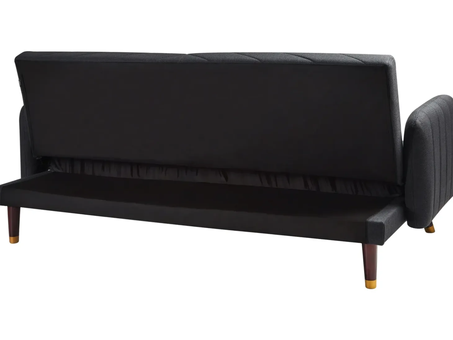 Discount Sofa rozkładana dla 3 osób SENJA Czarny Sofy Z Funkcją Spania|Wszystkie Sofy