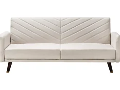 Sale Sofa rozkładana dla 3 osób SENJA Len syntetyczny Jasnobeżowy Sofy Z Funkcją Spania|Wszystkie Sofy
