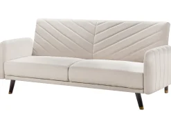 Sale Sofa rozkładana dla 3 osób SENJA Len syntetyczny Jasnobeżowy Sofy Z Funkcją Spania|Wszystkie Sofy