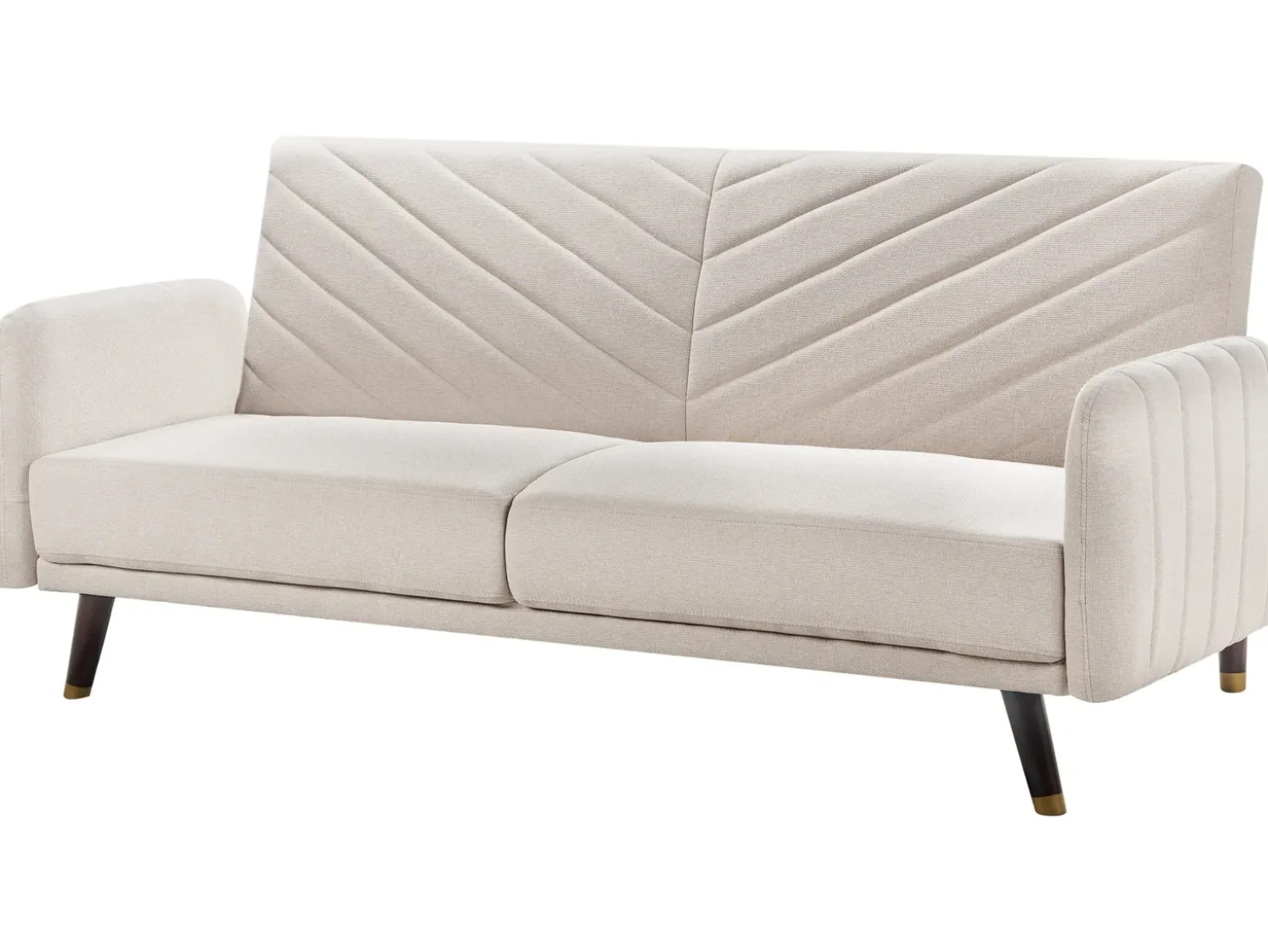 Sale Sofa rozkładana dla 3 osób SENJA Len syntetyczny Jasnobeżowy Sofy Z Funkcją Spania|Wszystkie Sofy