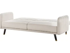 Sale Sofa rozkładana dla 3 osób SENJA Len syntetyczny Jasnobeżowy Sofy Z Funkcją Spania|Wszystkie Sofy