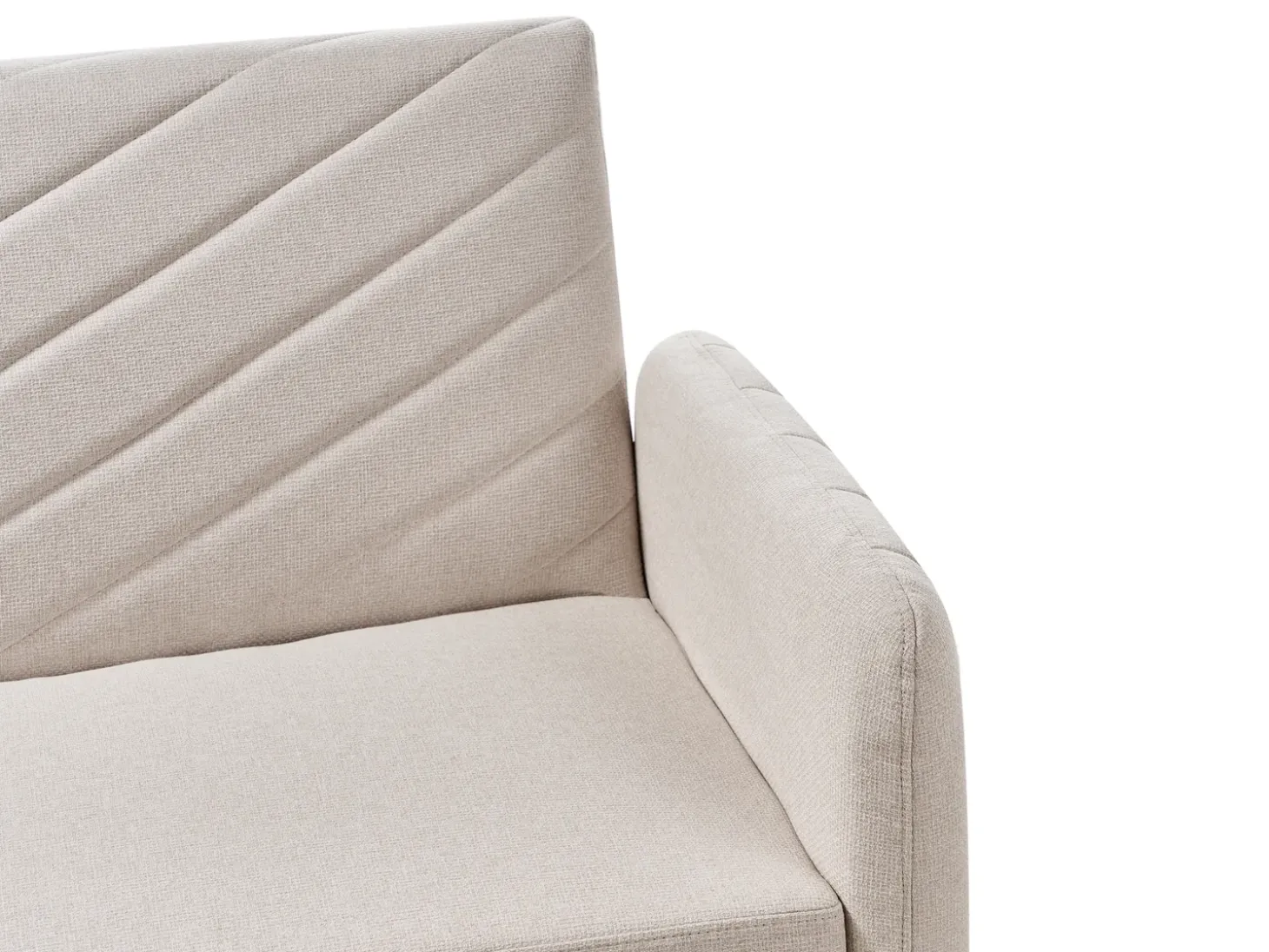 Sale Sofa rozkładana dla 3 osób SENJA Len syntetyczny Jasnobeżowy Sofy Z Funkcją Spania|Wszystkie Sofy