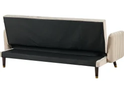 Outlet Sofa rozkładana dla 3 osób SENJA Welur Beżowy Sofy Z Funkcją Spania|Wszystkie Sofy