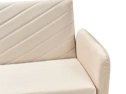 Outlet Sofa rozkładana dla 3 osób SENJA Welur Beżowy Sofy Z Funkcją Spania|Wszystkie Sofy