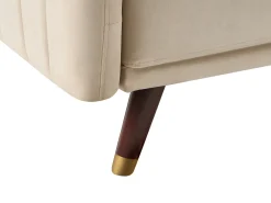 Outlet Sofa rozkładana dla 3 osób SENJA Welur Beżowy Sofy Z Funkcją Spania|Wszystkie Sofy