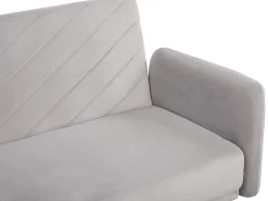 Hot Sofa rozkładana dla 3 osób SENJA Welur Jasnoszary Sofy Z Funkcją Spania|Wszystkie Sofy