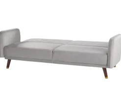 Hot Sofa rozkładana dla 3 osób SENJA Welur Jasnoszary Sofy Z Funkcją Spania|Wszystkie Sofy