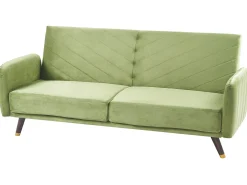 Online Sofa rozkładana dla 3 osób SENJA Welur Oliwkowy Sofy Z Funkcją Spania|Wszystkie Sofy