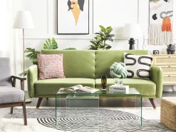 Online Sofa rozkładana dla 3 osób SENJA Welur Oliwkowy Sofy Z Funkcją Spania|Wszystkie Sofy