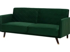 Sofa rozkładana dla 3 osób SENJA Welur Szmaragdowy
