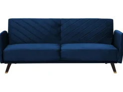 Sofa rozkładana dla 3 osób SENJA Welur Granatowy