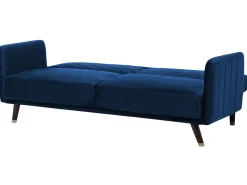 Sofa rozkładana dla 3 osób SENJA Welur Granatowy