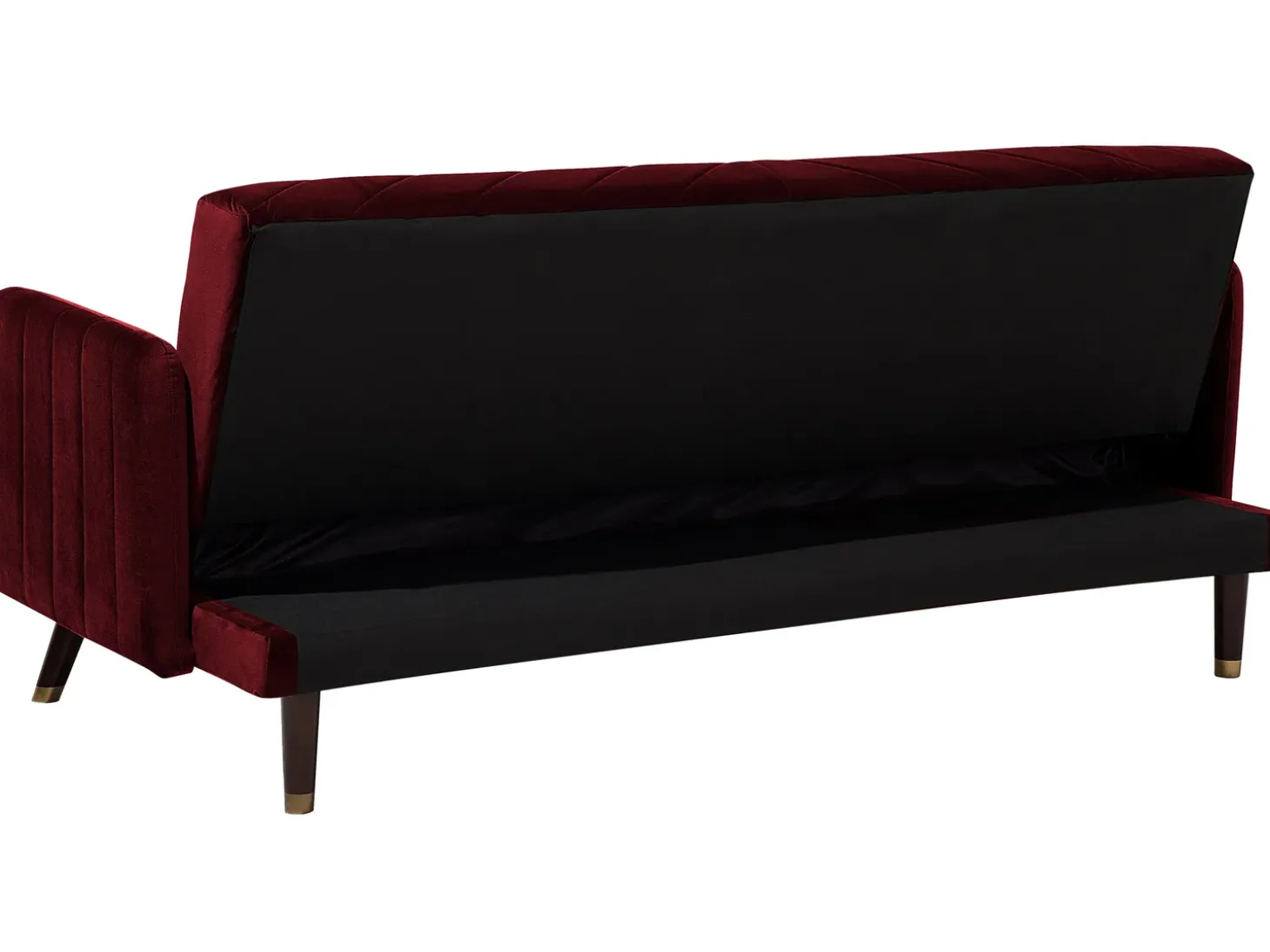 Sofa rozkładana dla 3 osób SENJA Welur Bordowy