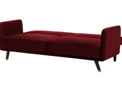 Sofa rozkładana dla 3 osób SENJA Welur Bordowy