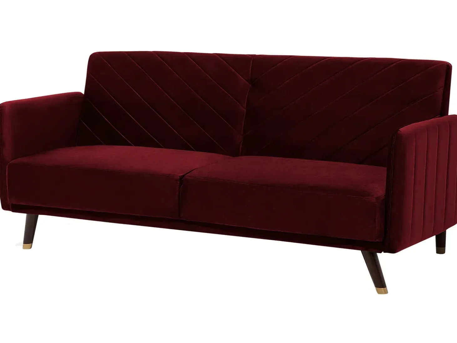 Sofa rozkładana dla 3 osób SENJA Welur Bordowy