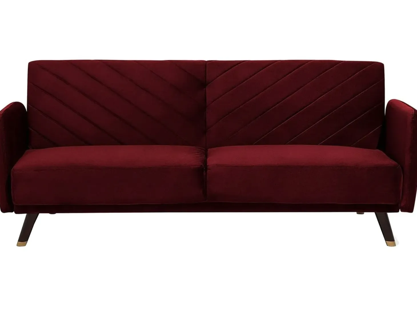 Sofa rozkładana dla 3 osób SENJA Welur Bordowy