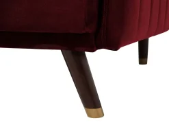 Sofa rozkładana dla 3 osób SENJA Welur Bordowy