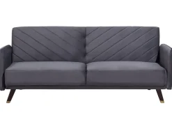 Sofa rozkładana dla 3 osób SENJA Welur Szary
