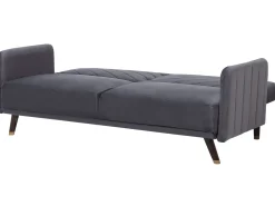 Sofa rozkładana dla 3 osób SENJA Welur Szary