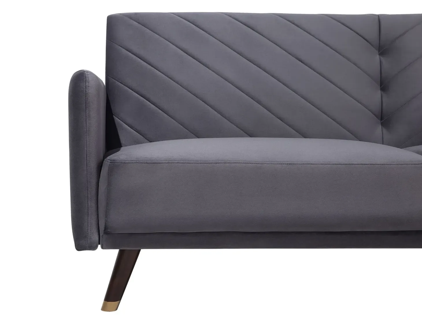 Sofa rozkładana dla 3 osób SENJA Welur Szary