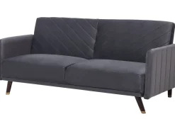Sofa rozkładana dla 3 osób SENJA Welur Szary